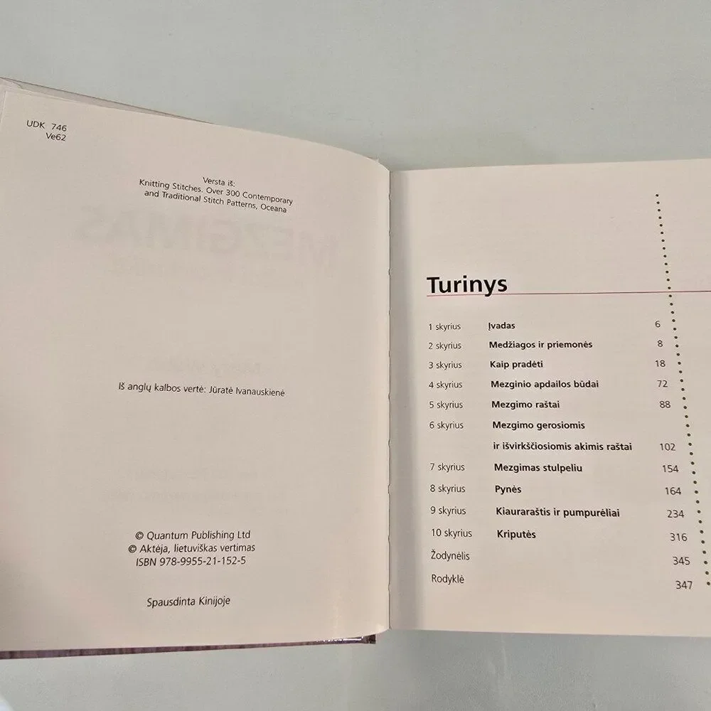 Mary Webb Mezgimas Raštai Ir Technika Knitting Book Lithuanian Language 2008 HC